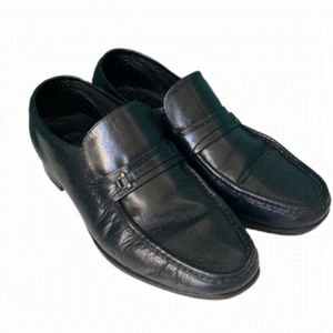 FLORSHEIM Black Leather Slip On Loafer Dress Shoes Mens Size 9.5 3E (Wide)